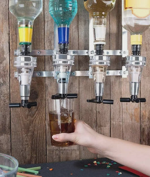 Wandmontage Drankdispenser voor 4 Flessen - Bar Accessoire