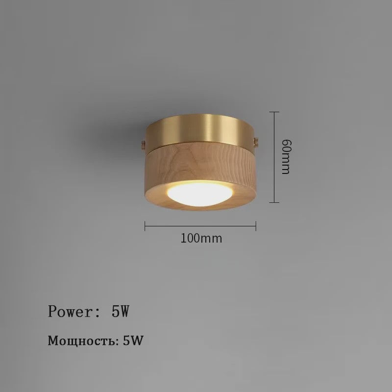 Moderne Houten Plafondlamp met LED - Essenhout & Walnoot - Sfeervolle Verlichting voor Hal, Woonkamer, Portiek