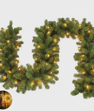 Luxe Kerstguirlande 2.7M Kunstdennen met Pijnappels - Sfeervolle Decoratie