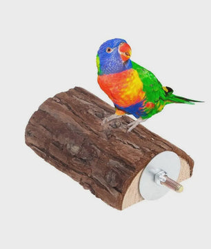 Natuurlijke Houten Vogelkooi Zitstok & Speelplatform voor Parkieten, Papegaaien en Knaagdieren