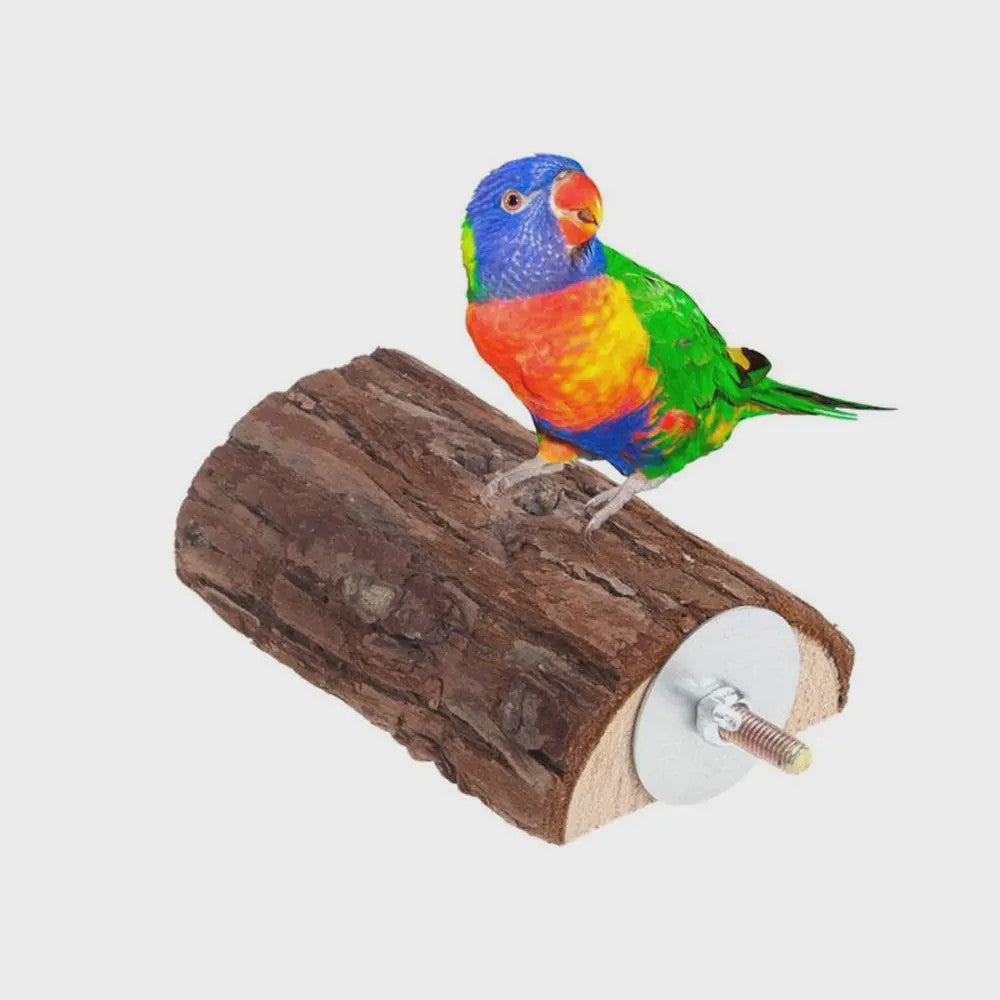 Natuurlijke Houten Vogelkooi Zitstok & Speelplatform voor Parkieten, Papegaaien en Knaagdieren