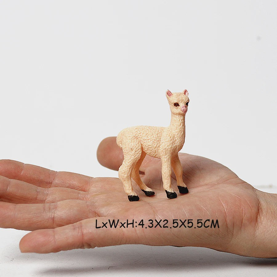Realistische Alpaca & Kameel Figuren Set - Handgeschilderd, Educatief Speelgoed