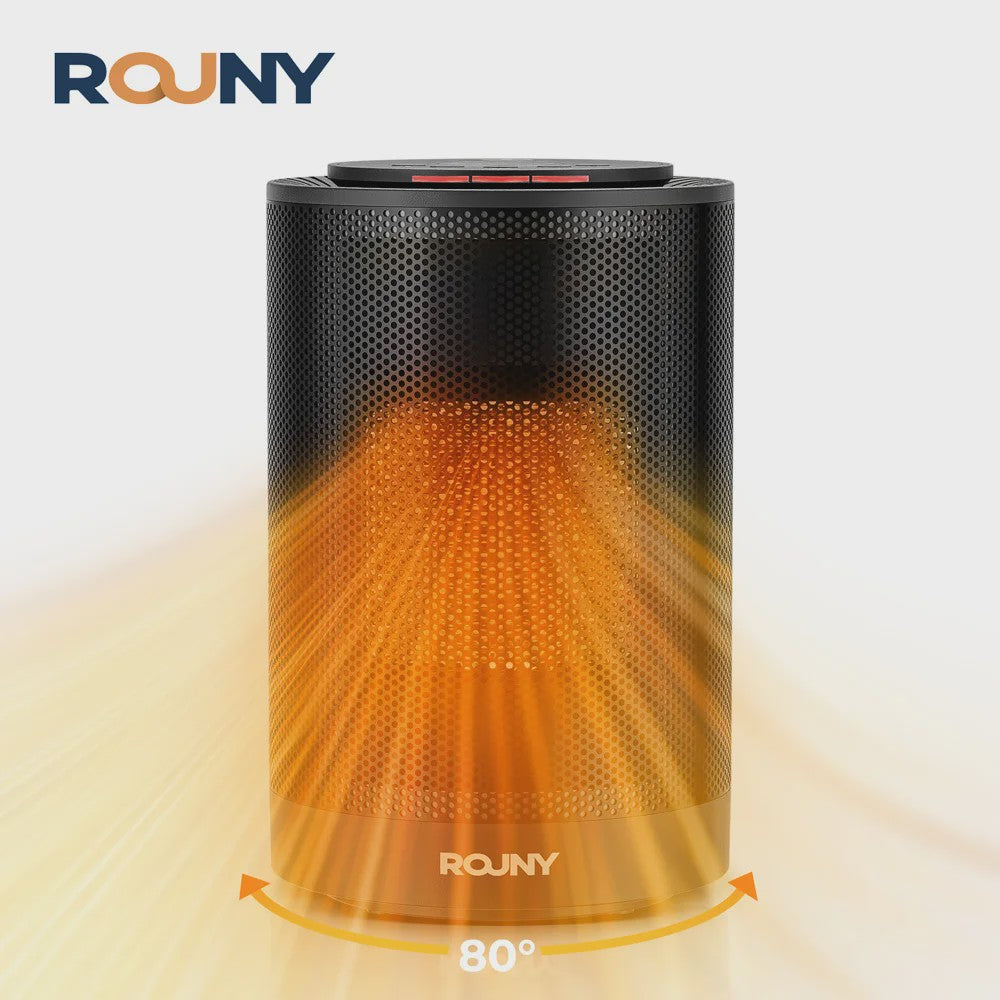 ROUNY Draagbare Elektrische Kachel met 80° Oscillatie - 1200W PTC Keramische Ventilator