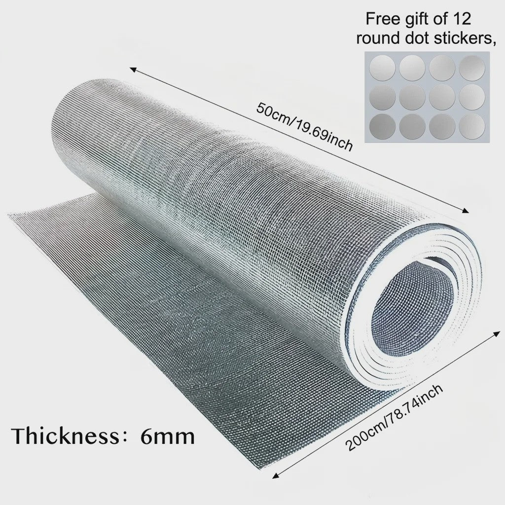 Dubbelzijdig Reflecterend Aluminium Folie Isolatiemateriaal - 6/9mm dik, 50x200cm - Voor Ramen, RVs, Garagedeuren & Meer