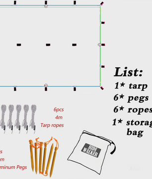 Waterdichte Tarp Tent - Lichtgewicht Outdoor Shelter & Luifel voor Camping & Survival