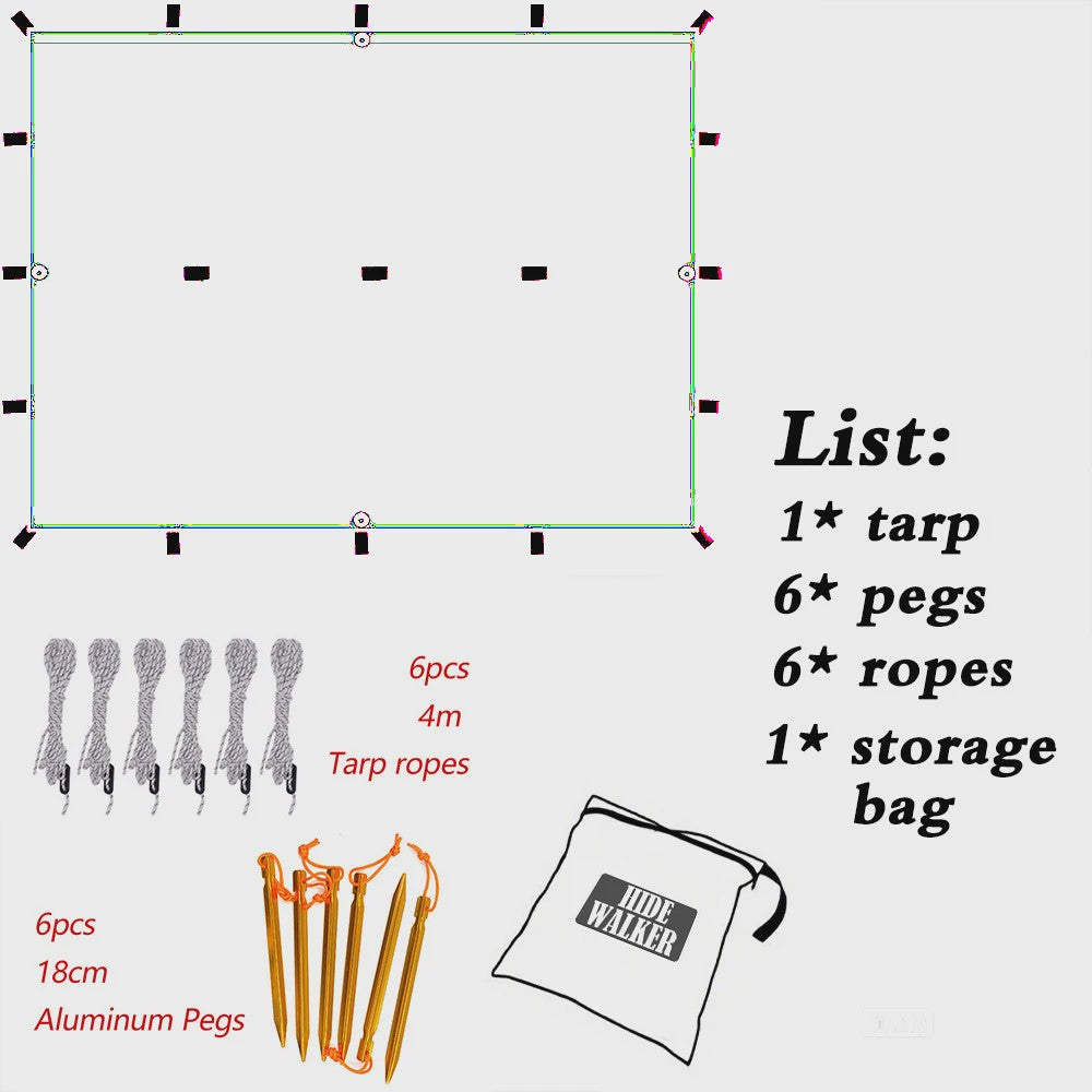 Waterdichte Tarp Tent - Lichtgewicht Outdoor Shelter & Luifel voor Camping & Survival