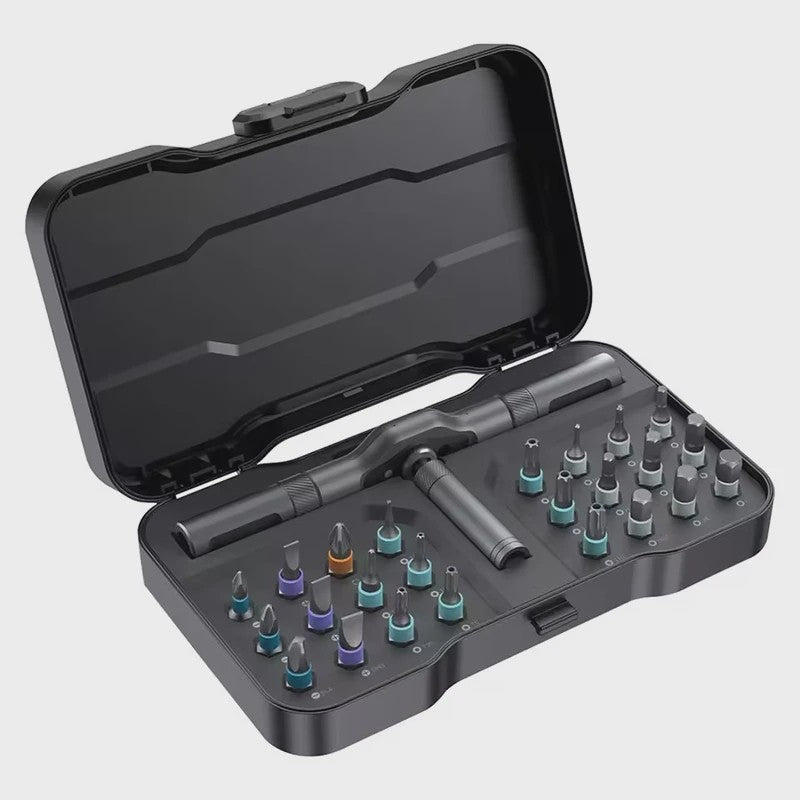 24-in-1 Multifunctionele Ratel Schroevendraaierset met Magnetische S2 Bits - Ideaal voor Doe-het-zelf en Huishoudelijke Reparaties
