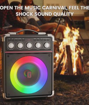 TX05 Karaoke Machine met 2 Draadloze Microfoons & RGB Licht