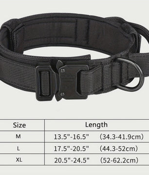 Tactisch Hondenhalsband - Verstelbaar Militair Nylon met Controle Handvat & Metalen Gesp