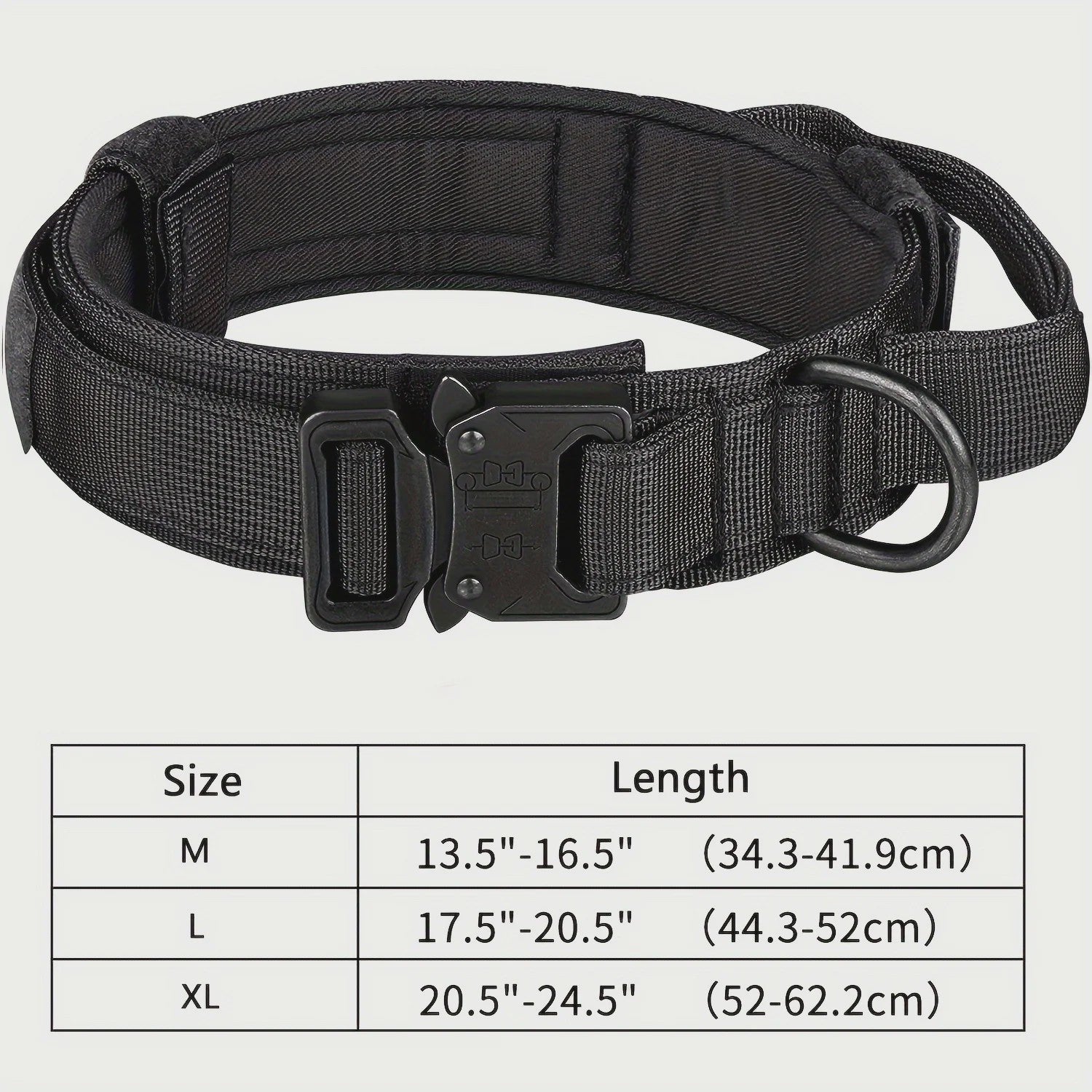 Tactisch Hondenhalsband - Verstelbaar Militair Nylon met Controle Handvat & Metalen Gesp