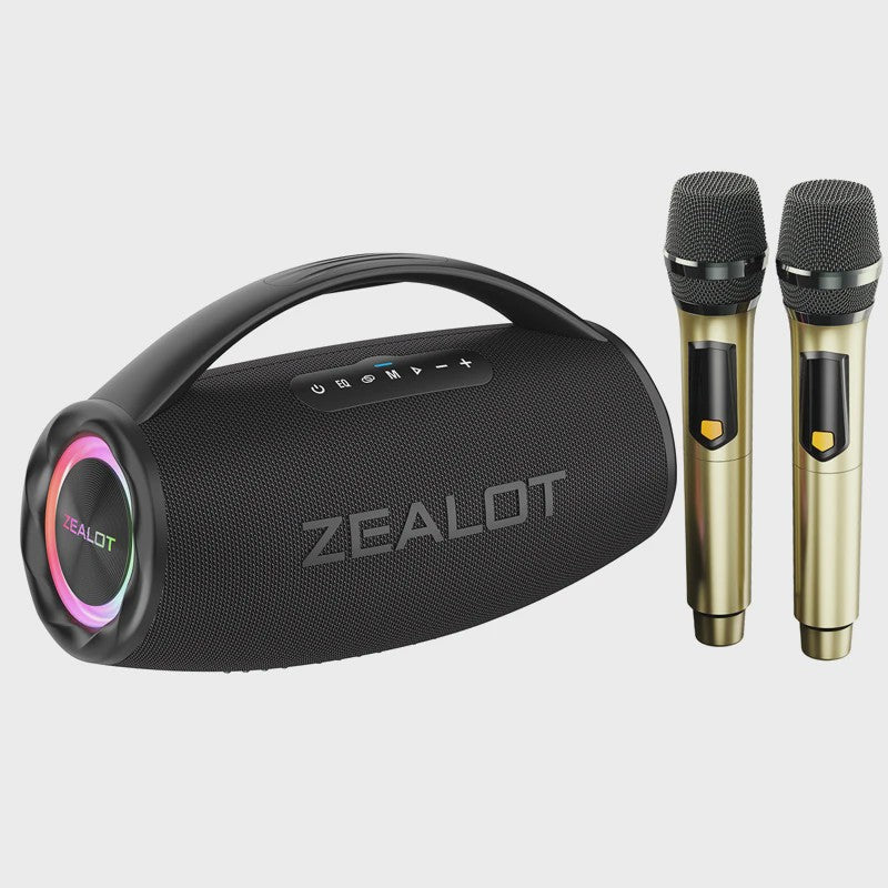 Zealot S97 Karaoke Speaker met 2 Draadloze Microfoons - Draagbaar Bluetooth Geluidssysteem