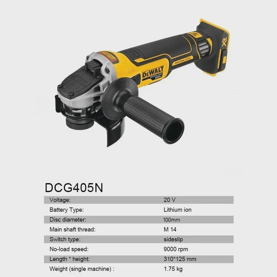 DEWALT DCG405N 20V Brushless Accu Haakse Slijper - Krachtig en Draadloos