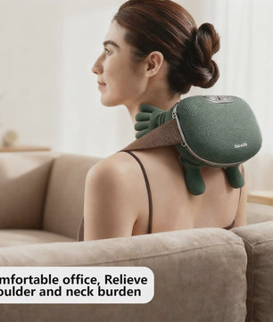 Draadloze Nek- en Schoudermassager met Verwarmingsfunctie & 3 standen - USB Oplaadbaar