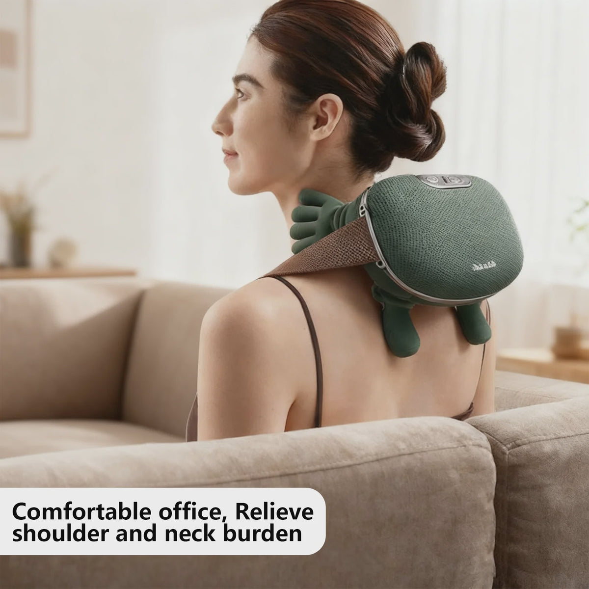 Draadloze Nek- en Schoudermassager met Verwarmingsfunctie & 3 standen - USB Oplaadbaar