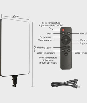 24-inch LED Videolamp met Statief - Verstelbare Kleurtemperatuur & Helderheid voor Fotografie & Livestreaming