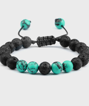 Verstelbare Lava Kralen & Tijgeroog Armband - Yoga & Helende Sieraden voor Hem en Haar