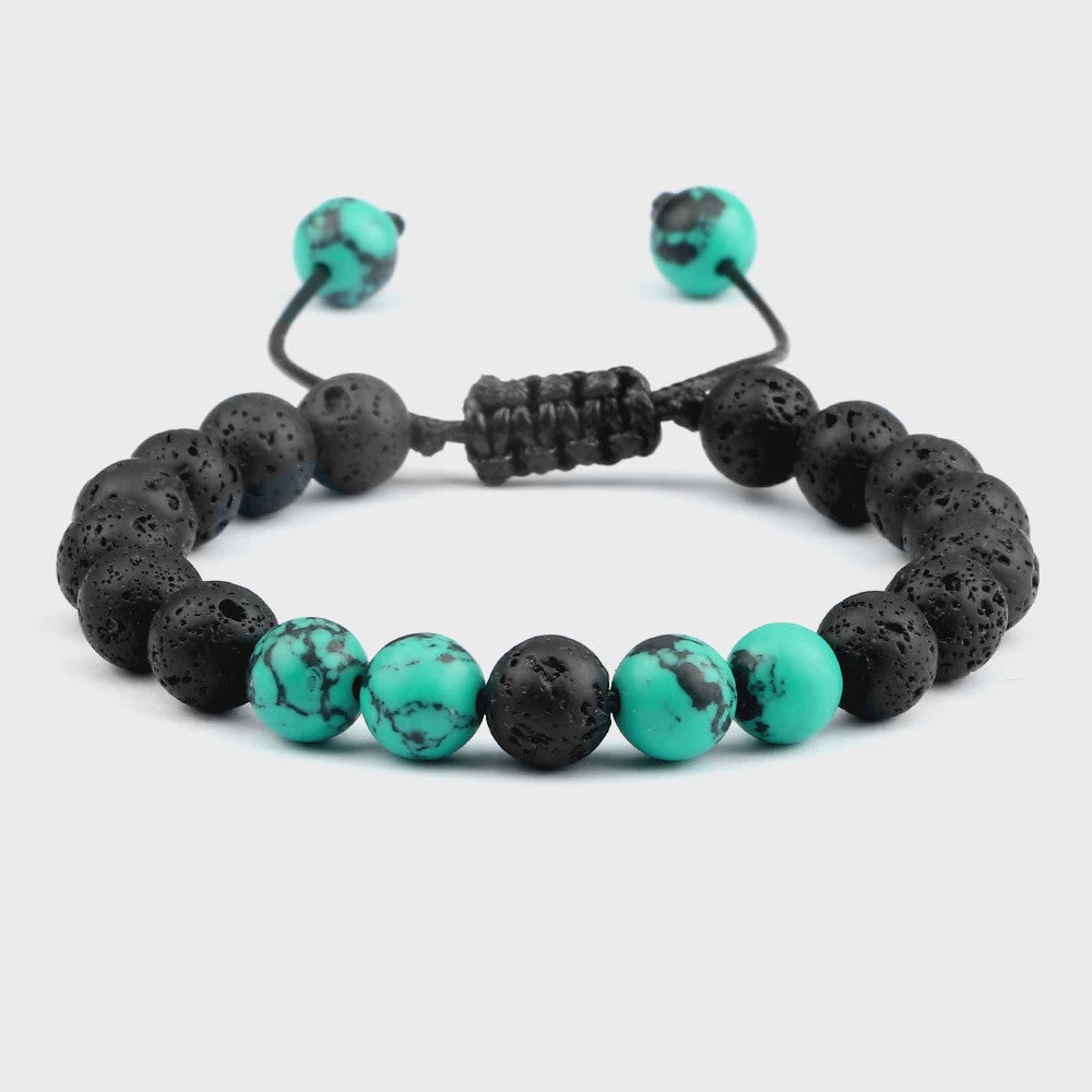 Verstelbare Lava Kralen & Tijgeroog Armband - Yoga & Helende Sieraden voor Hem en Haar