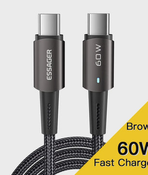 Essager PD 100W Type C naar C Kabel - Snel Opladen & Data voor Telefoon, Laptop, iPad