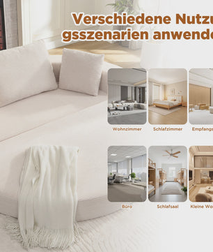 Modulaire Slaapbank Ovaal - Ribstof - Multifunctioneel en Flexibel