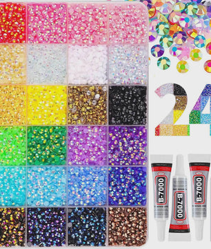40 Kleuren Strass Steentjes Set 3mm - DIY Versier Kit voor Kleding, Nagels & Decoratie