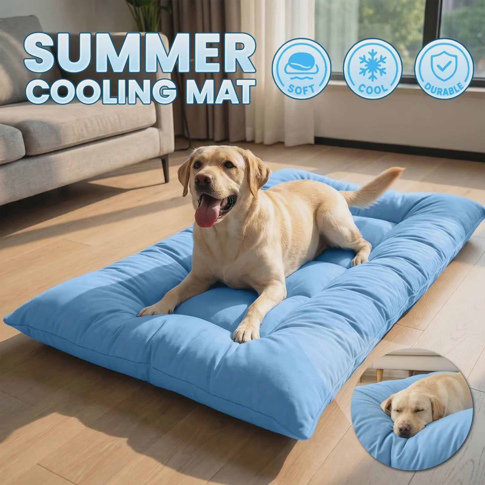 Extra Grote Hond Koelmat - Luxe Pluche Sofa Bed met 8 Compartimenten