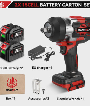 ONEVAN Brushless Elektrische Slagschroevendraaier 2800W - 2800 Nm, 1/2 Inch, Makita 18V Compatibel