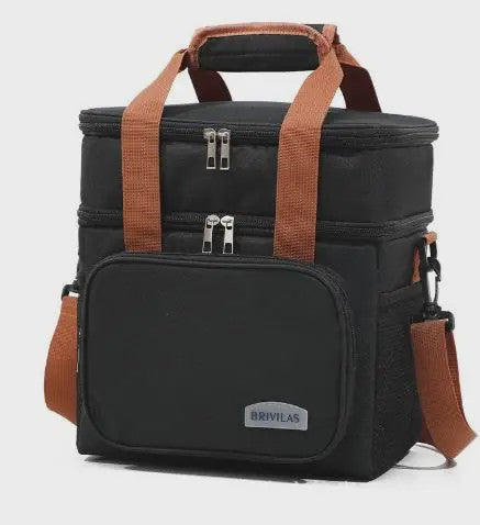 Moderne Lunchtas met Grote Capaciteit - Dubbele Isolatie & Crossbody Draagband