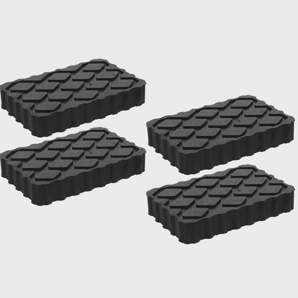 4x Zwarte Rubberen Krikpads 120x80x20mm - Anti-Slip Ondersteuning voor Autokrikken