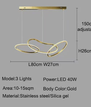 Moderne LED Plafondlamp Ring Design - Dimbare Hanglamp voor Woonkamer & Eetkamer