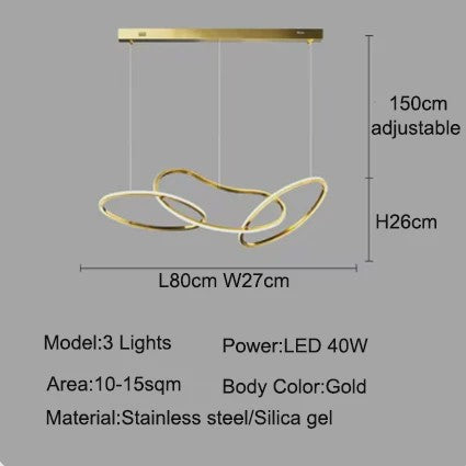 Moderne LED Plafondlamp Ring Design - Dimbare Hanglamp voor Woonkamer & Eetkamer