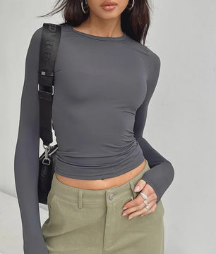 Dames Basic Longsleeve T-shirt - Slim Fit, Lente & Herfst