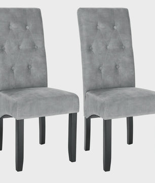 Set van 2 eetkamerstoelen met hoge rugleuning en comfortabele zitting - Massief Hout