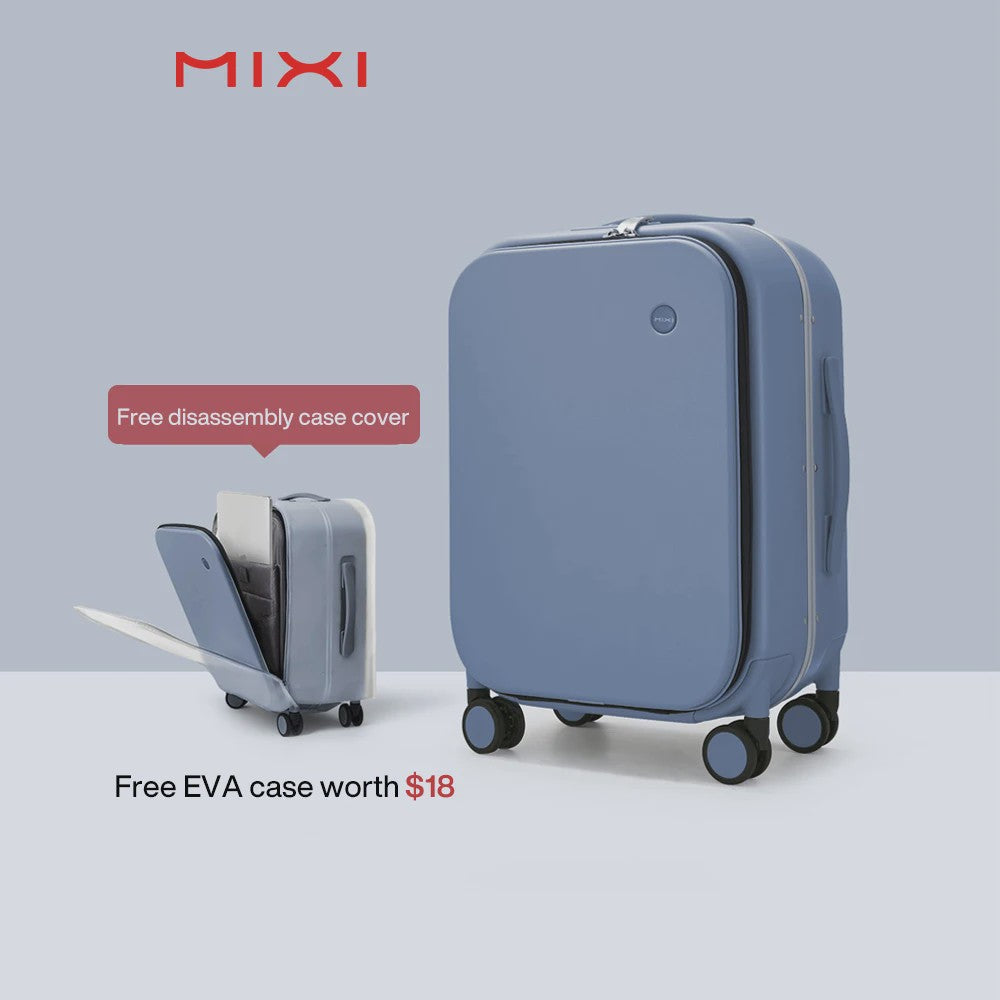 Mixi Aluminium Frame Koffer - Handbagage met Vooropening & 180° Opening