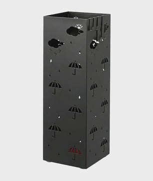 Stijlvolle Metalen Paraplubak met Haak en Opvangbak - Decoratieve Entree Organizer