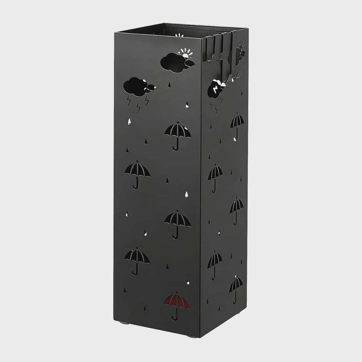 Stijlvolle Metalen Paraplubak met Haak en Opvangbak - Decoratieve Entree Organizer