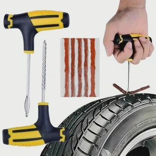Professionele Bandenreparatieset voor Auto & Fiets - Tubeless Bandenplak Kit met Rubberstrips