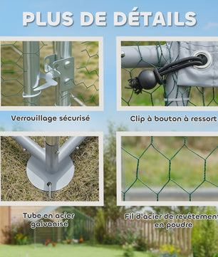 PawHut Groot Kippenhok met Ren - 5.1 m² - Waterdicht & UV-bestendig - Grote Volière voor 5-8 Kippen