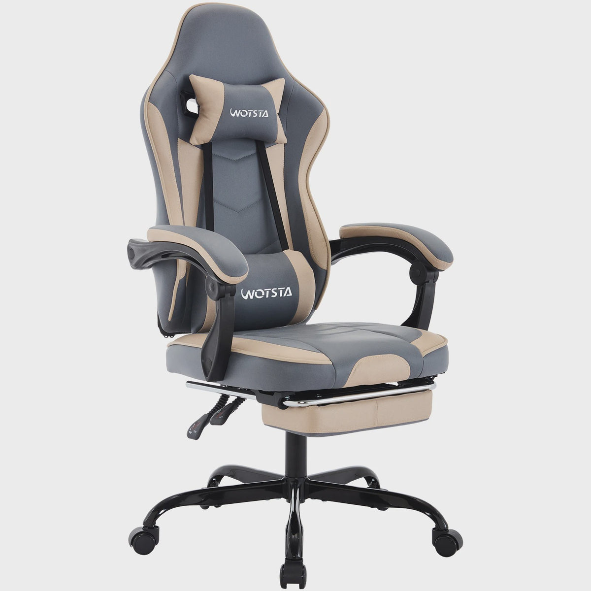 Ergonomische Gaming Stoel met Voetensteun & Lendekussen - Verstelbaar