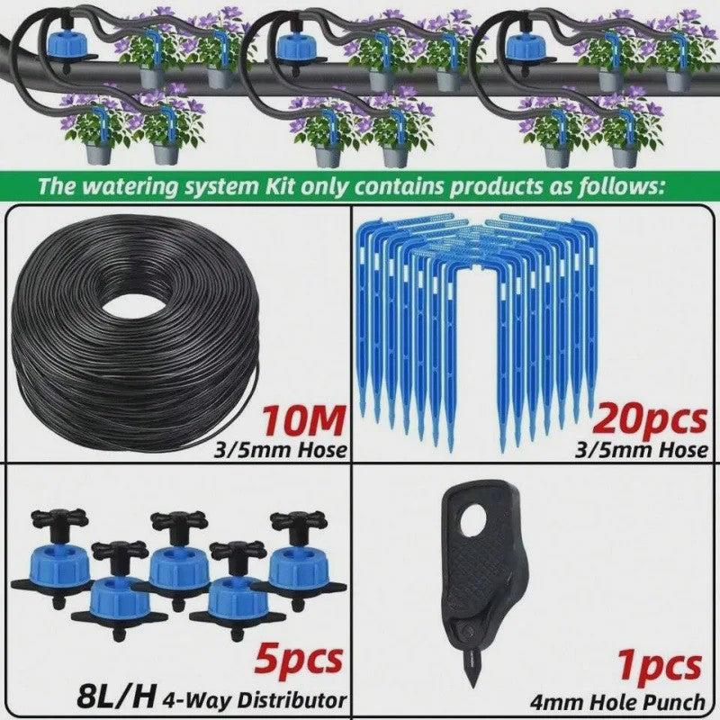AZNM Druppelsysteem Kit 10-100M - Automatische Watergift voor Planten & Kas