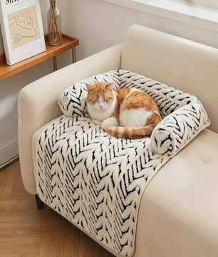 Zachte Pluche Hond & Kat Sofa Bed Mat met Anti-slip Bodem en Zijsteunen - Beschermt Bank & Stoel