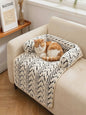 Zachte Pluche Hond & Kat Sofa Bed Mat met Anti-slip Bodem en Zijsteunen - Beschermt Bank & Stoel