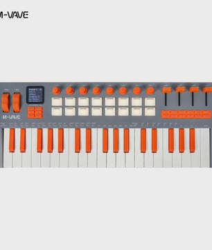 M-VAVE SMK-37 MIDI Keyboard Controller: 37 Velocity Keys, 16 RGB Pads, Bluetooth