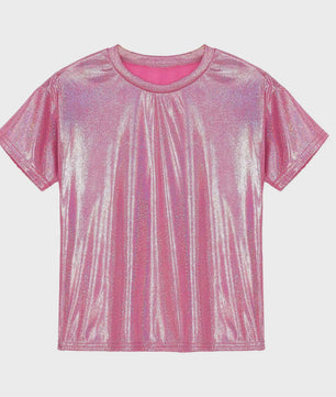 Glanzend Metallic Kinder T-shirt - Perfect voor Dans & Performance