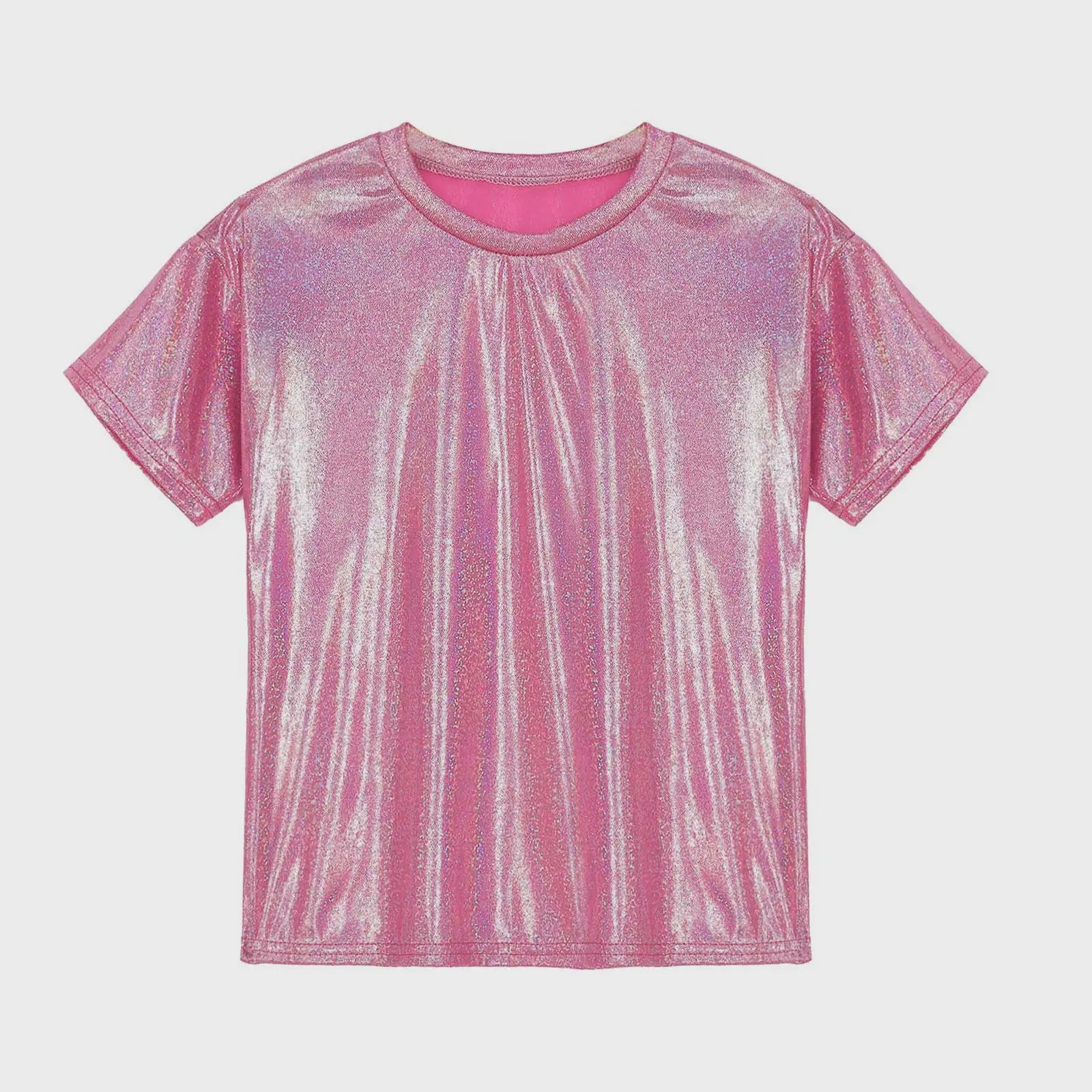 Glanzend Metallic Kinder T-shirt - Perfect voor Dans & Performance