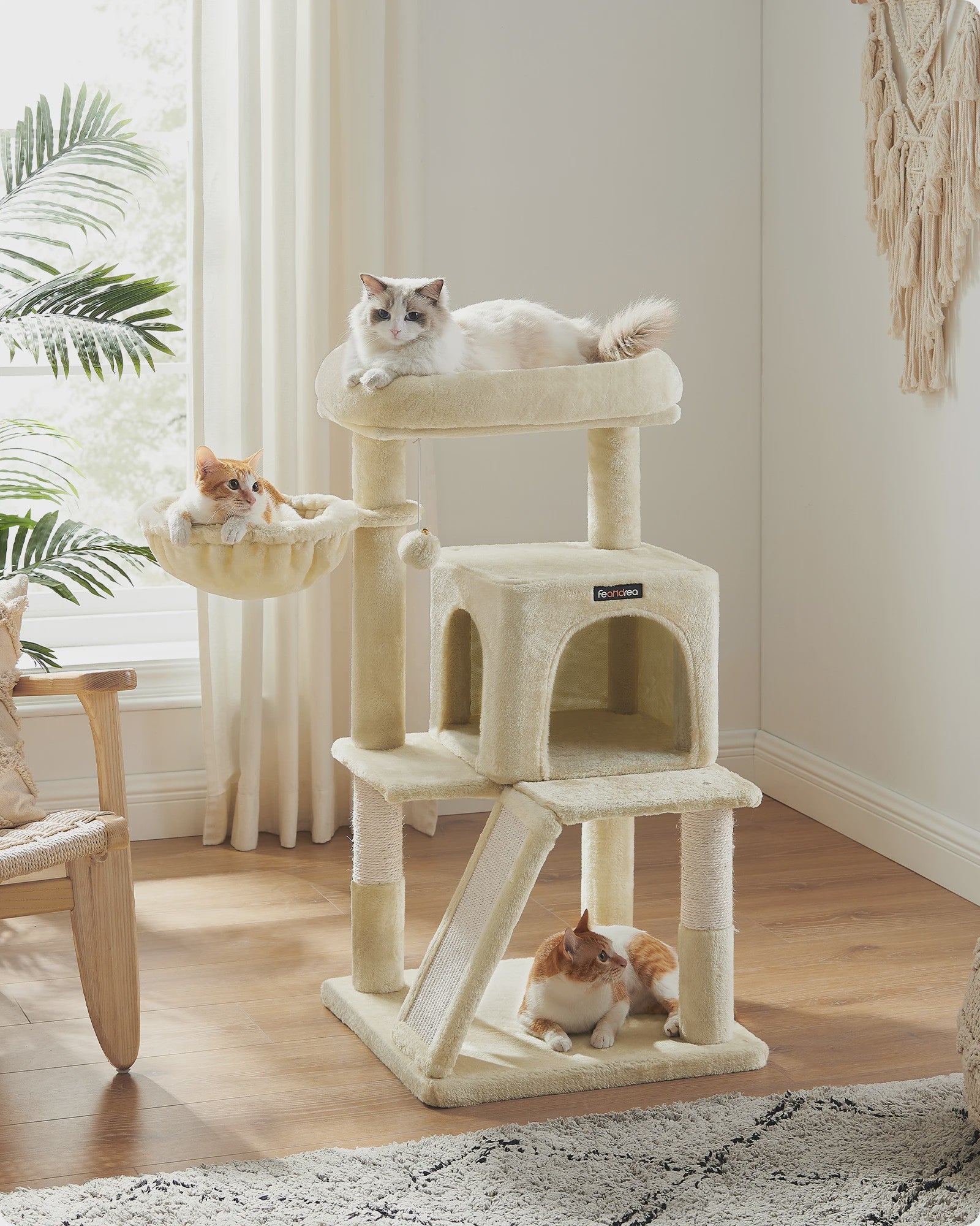 FEANDREA Krabpaal met Groot Observatiedek en Hangmat voor Katten