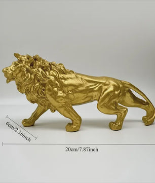 Gouden Leeuw Koning Resin Beeld - Luxe Dieren Decoratie voor Huis & Kantoor