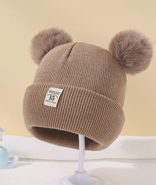 Warme Gebreide Babymuts met Pompon - Winter Beanie voor Jongens en Meisjes