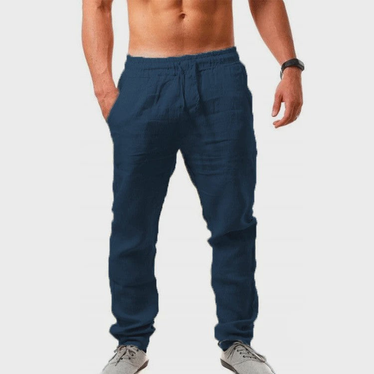 Herfst/Lente Heren Linnen Katoen Casual Broek - Losse Pasvorm & Comfort