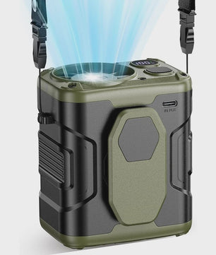 Draagbare 10000mAh Ventilator met Powerbank & LED - 5 Snelheden