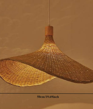 Klassieke Bamboe Hanglamp 50cm - Handgeweven Rotan Plafondlamp